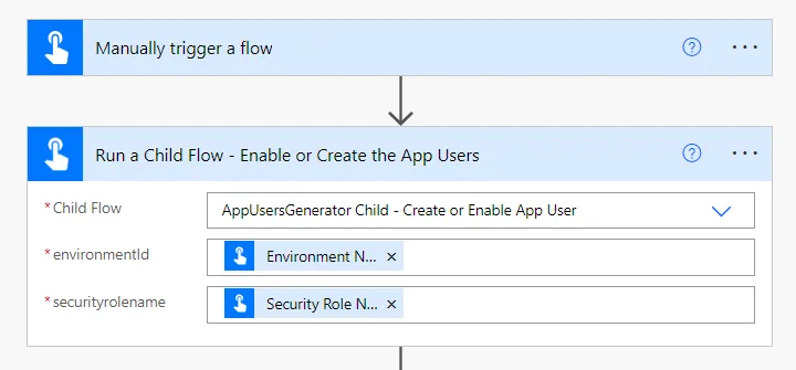 Screenshot of the first part of the App Generator Demo Parent Flow