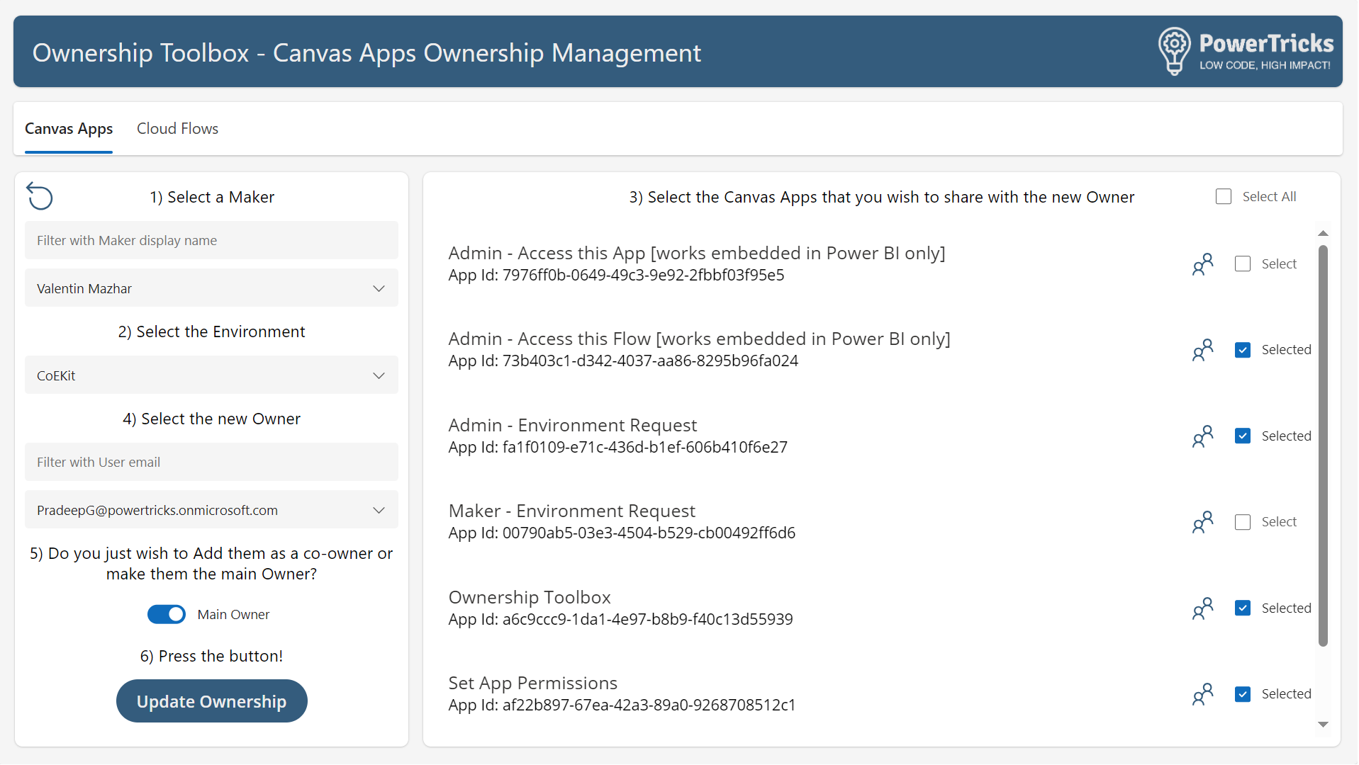 Ownership Management made Easy with the Ownership Toolbox